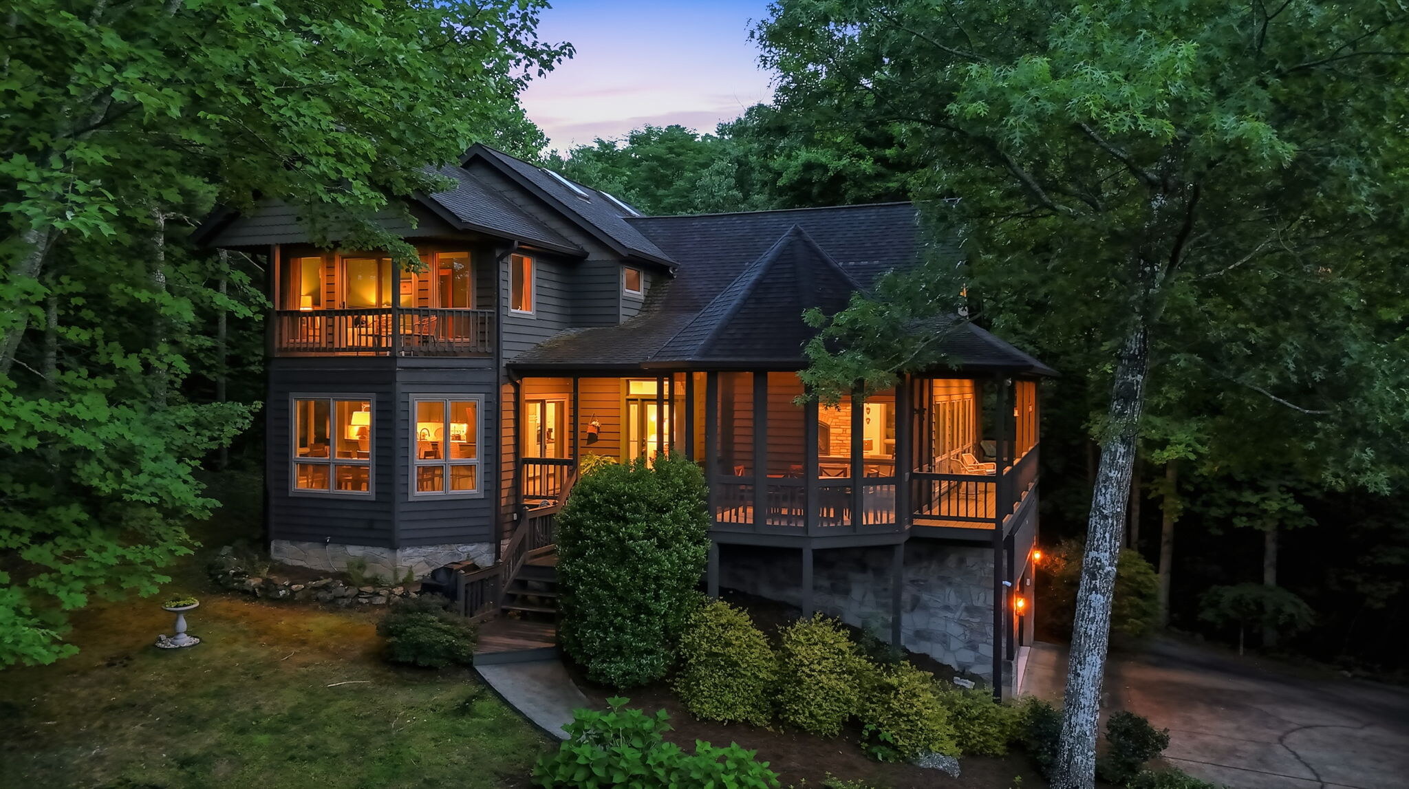Fox Hollow cabin surrounded by the Smoky Mountains