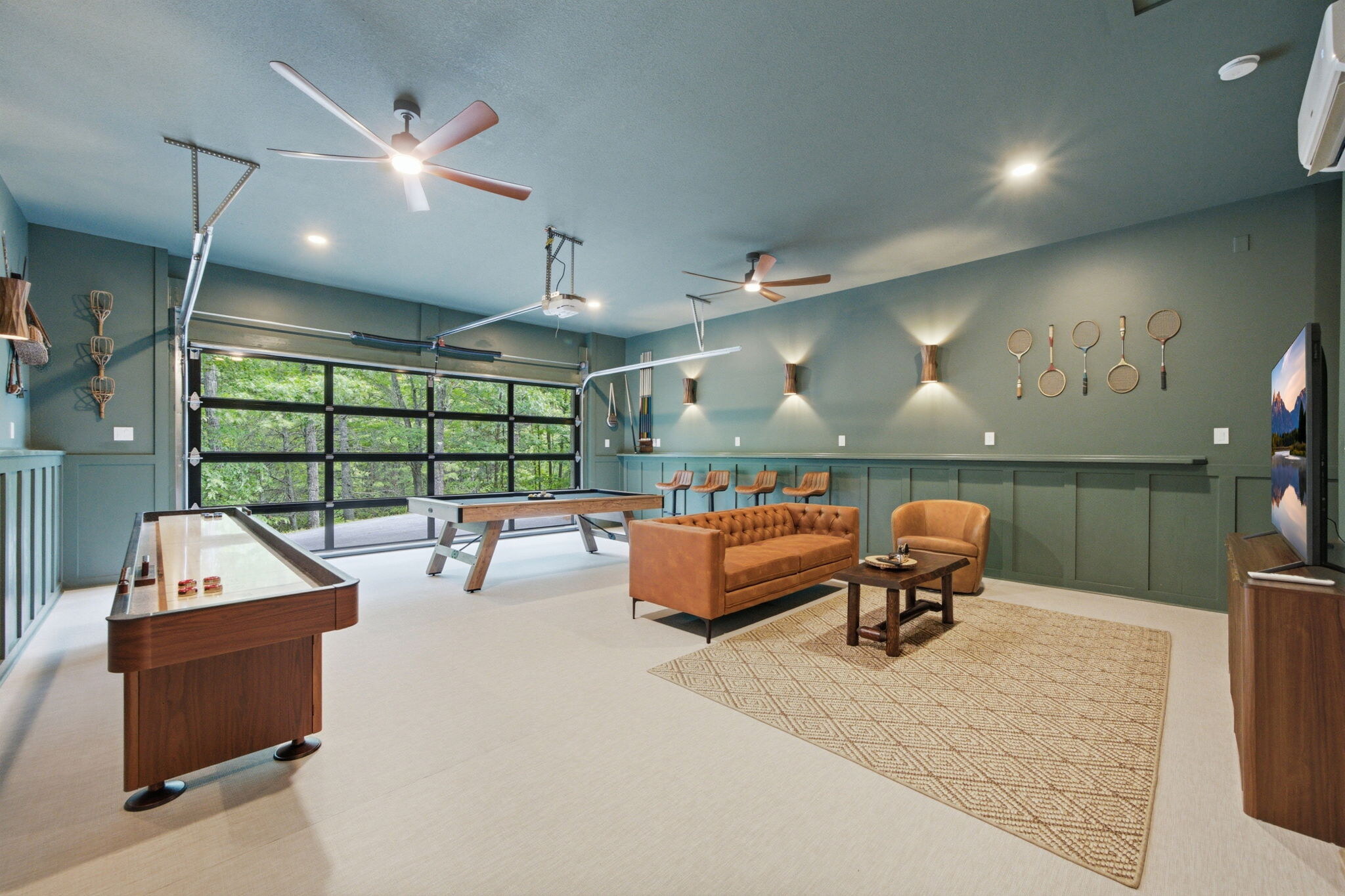 Fox Hollow lower-level game room with pool table