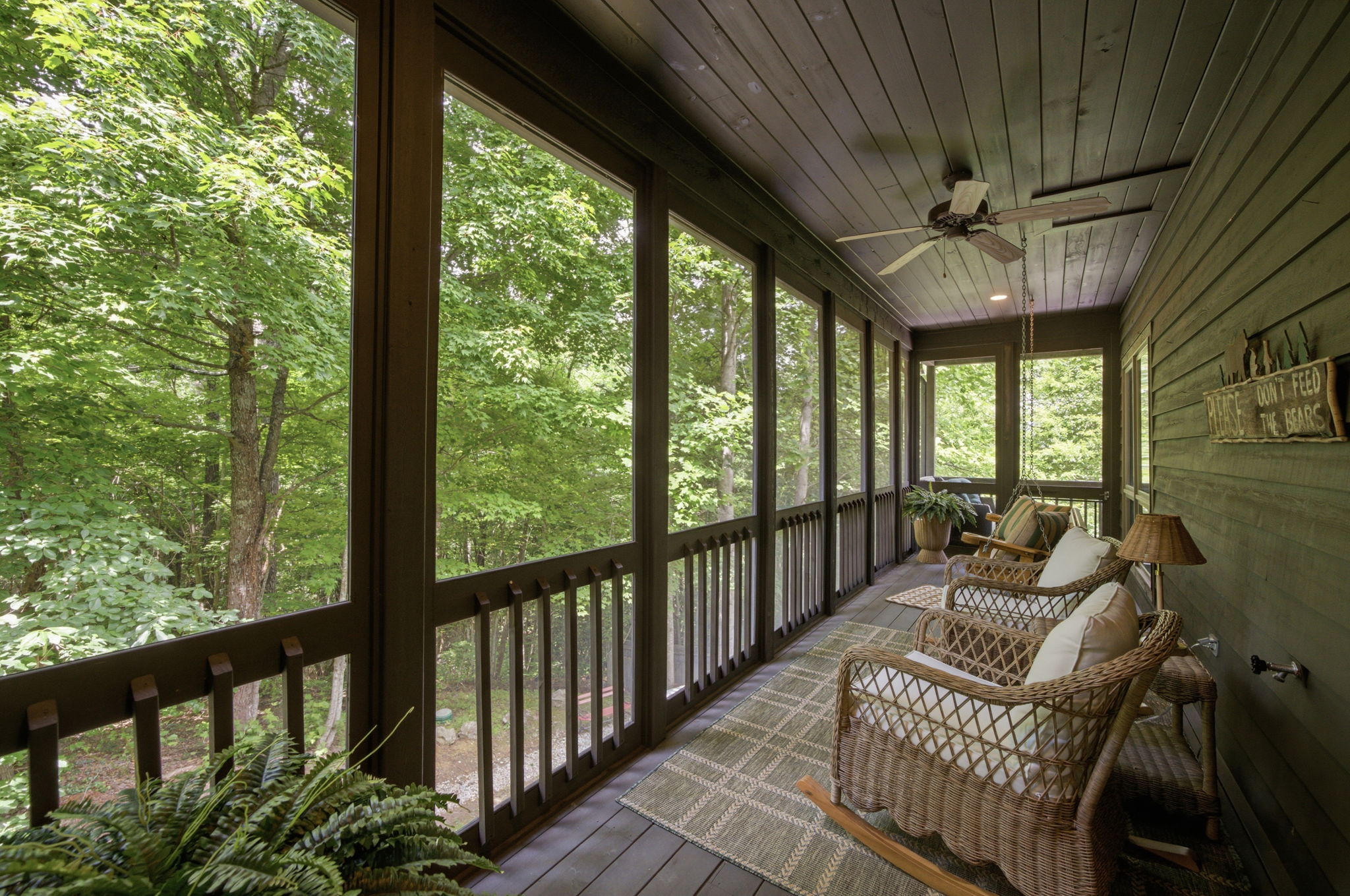Screened-in wraparound porch